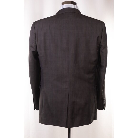 Lanificio A. Rodina Pronto Uomo brown Wool Plaid Blazer  Sz 40R Super 120s - Picture 5 of 15